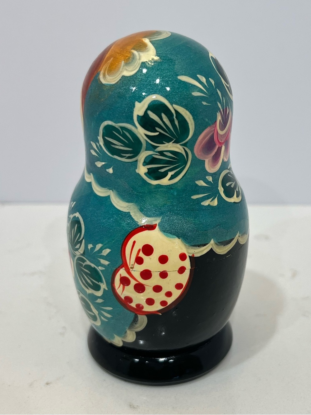 Russian Nesting Dolls Matryoshka Set Hand Painted Blue Floral 5 Dolls - Picture 3 of 12